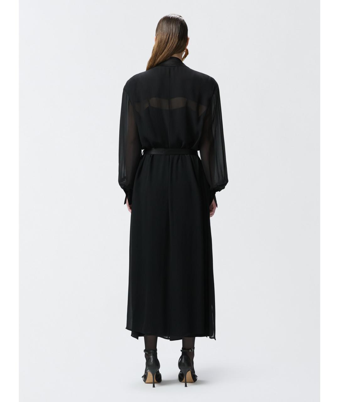 PINKO Черное вискозное повседневное платье, фото 4