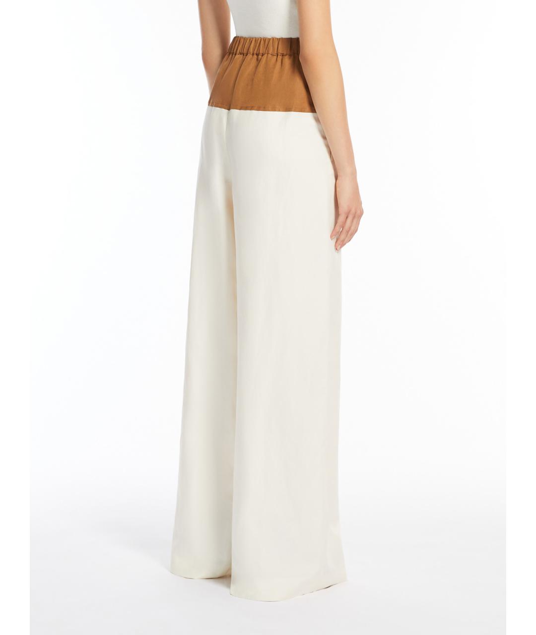 MAX MARA Белые шерстяные брюки широкие, фото 4