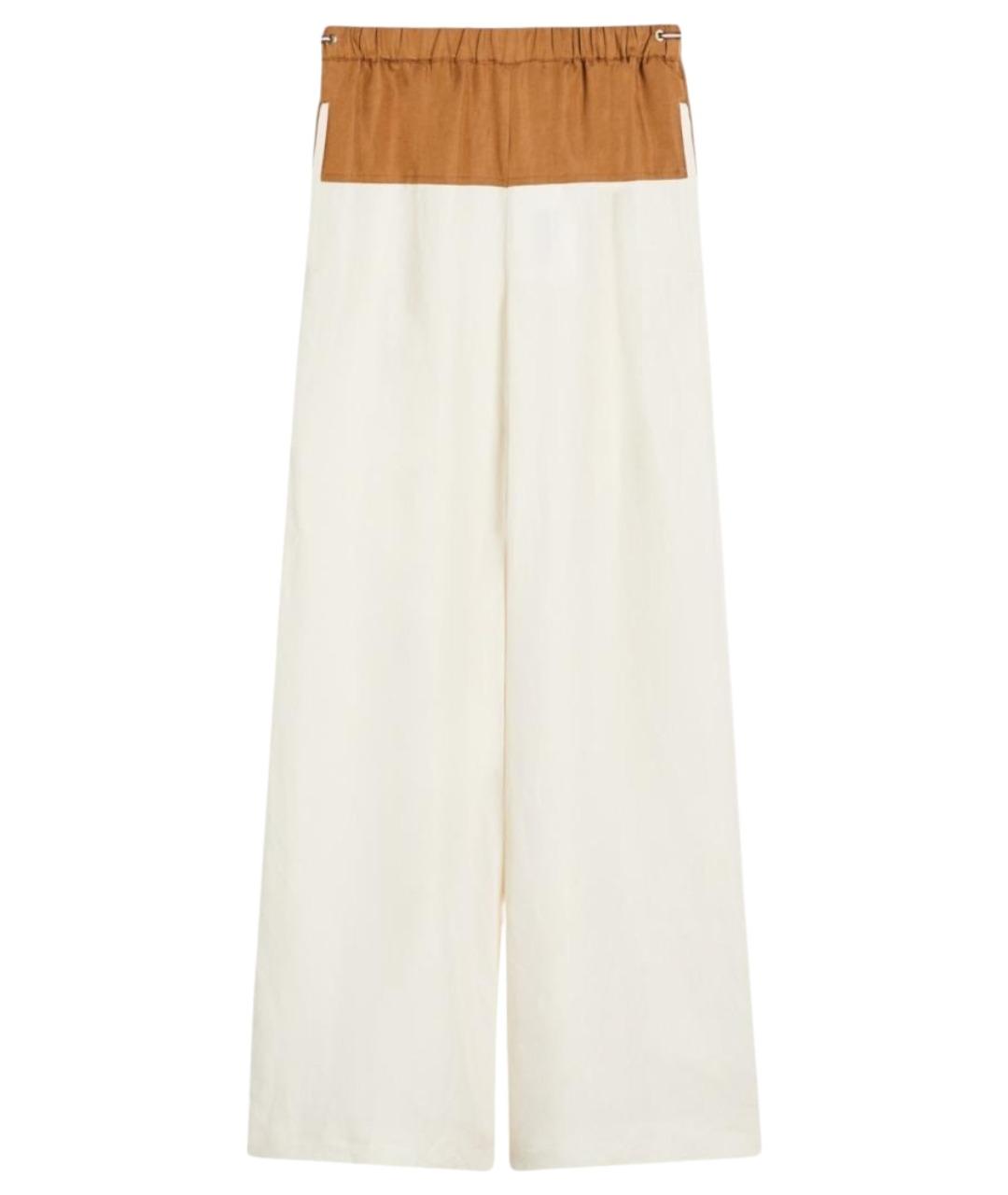 MAX MARA Белые шерстяные брюки широкие, фото 1