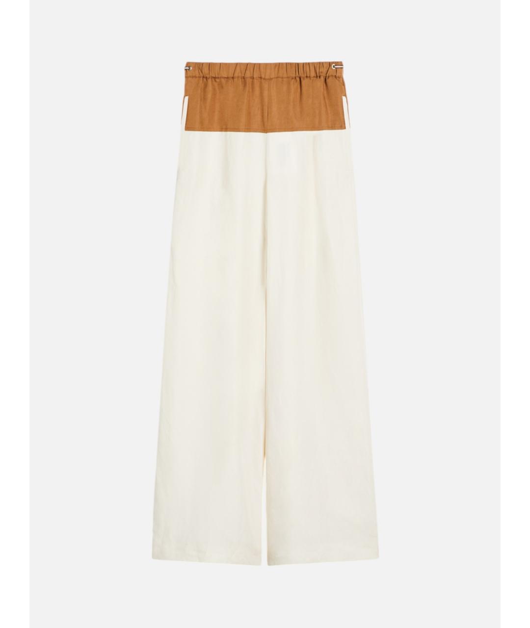 MAX MARA Белые шерстяные брюки широкие, фото 6