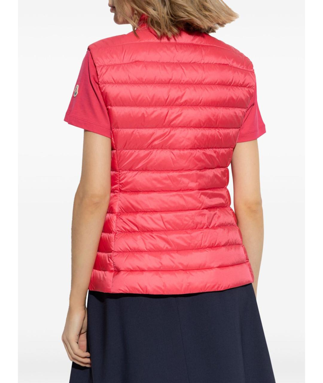 MONCLER Розовый полиамидовый жилет, фото 3