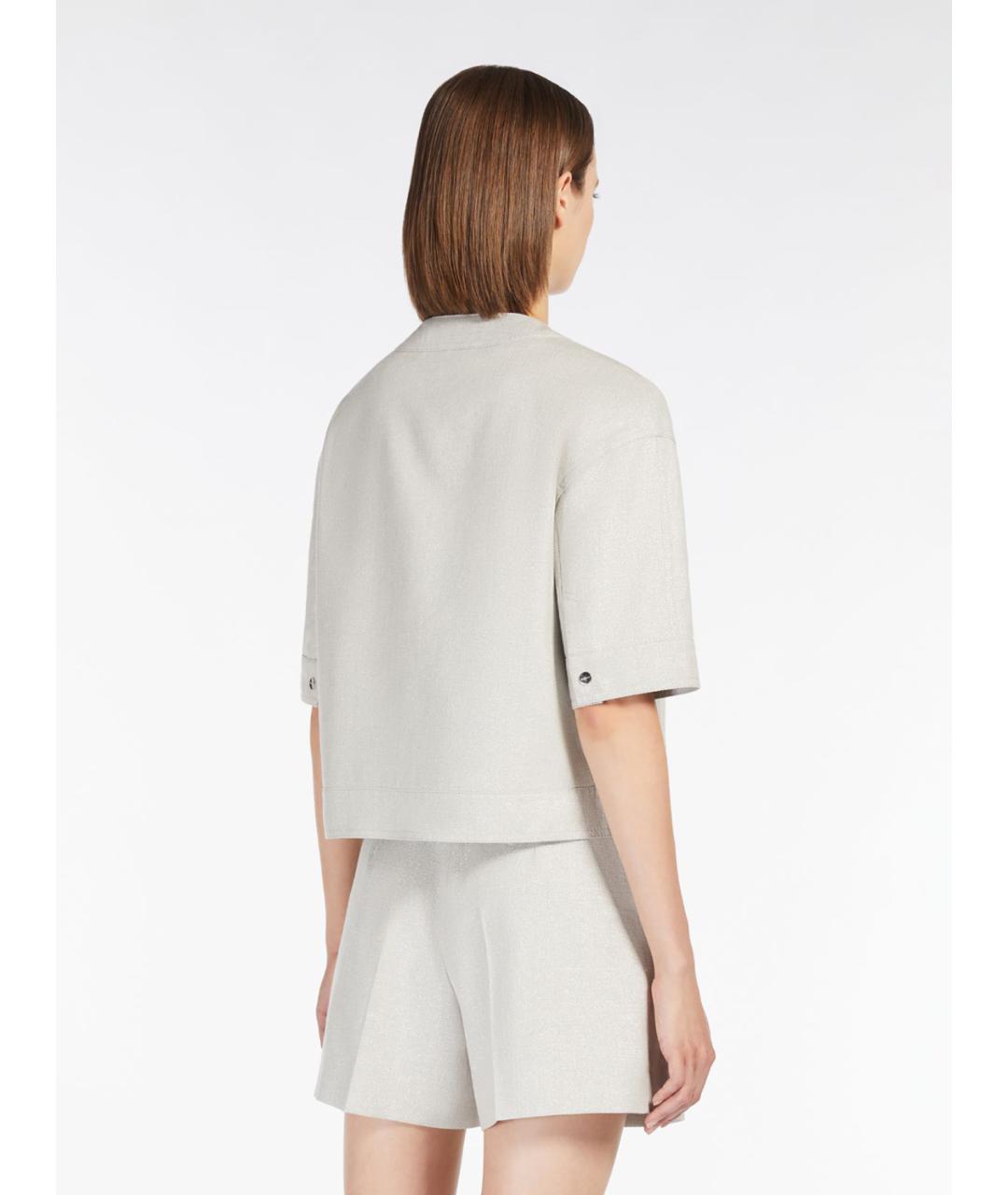 MAX MARA STUDIO Серая хлопковая куртка, фото 4