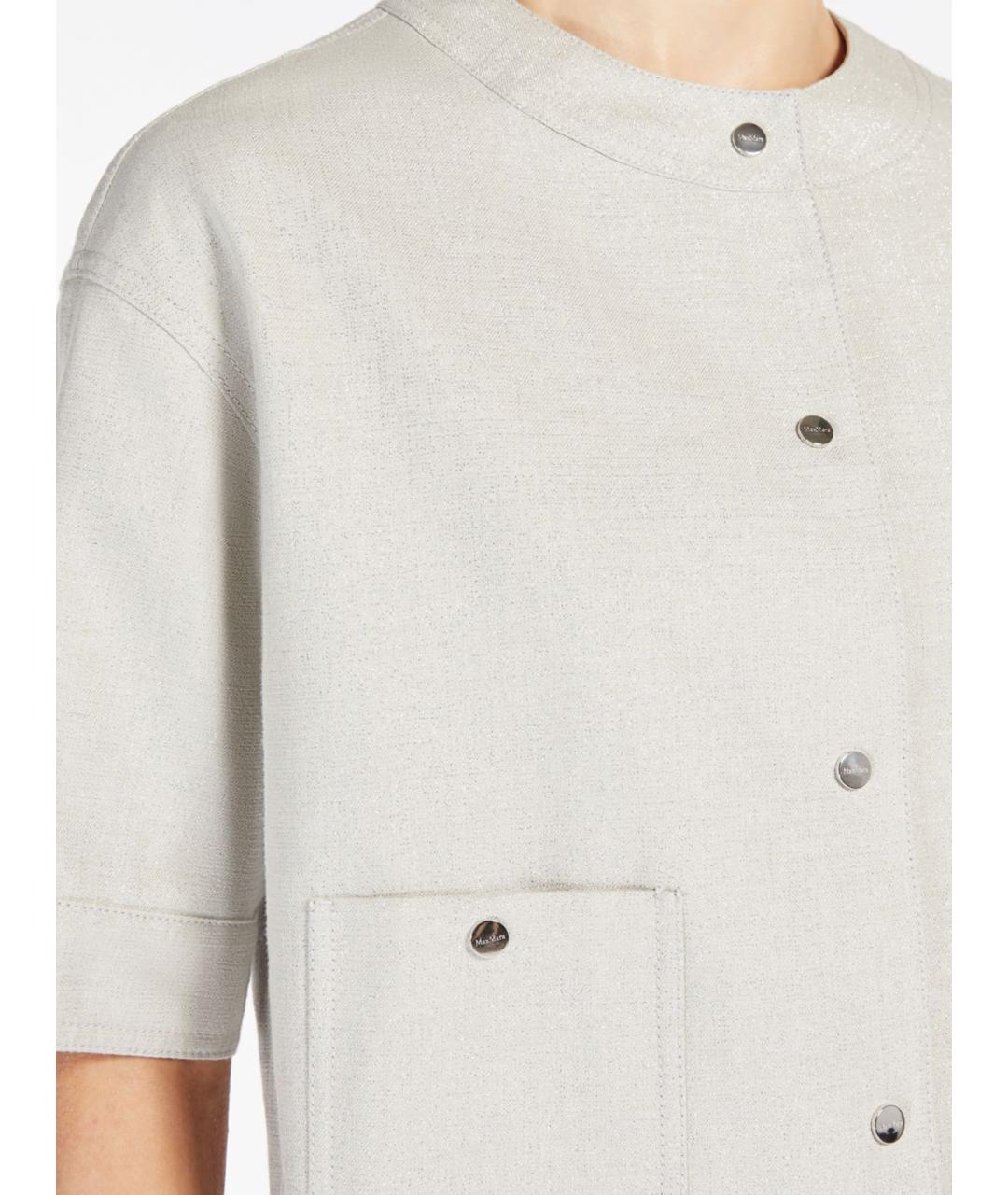 MAX MARA STUDIO Серая хлопковая куртка, фото 3