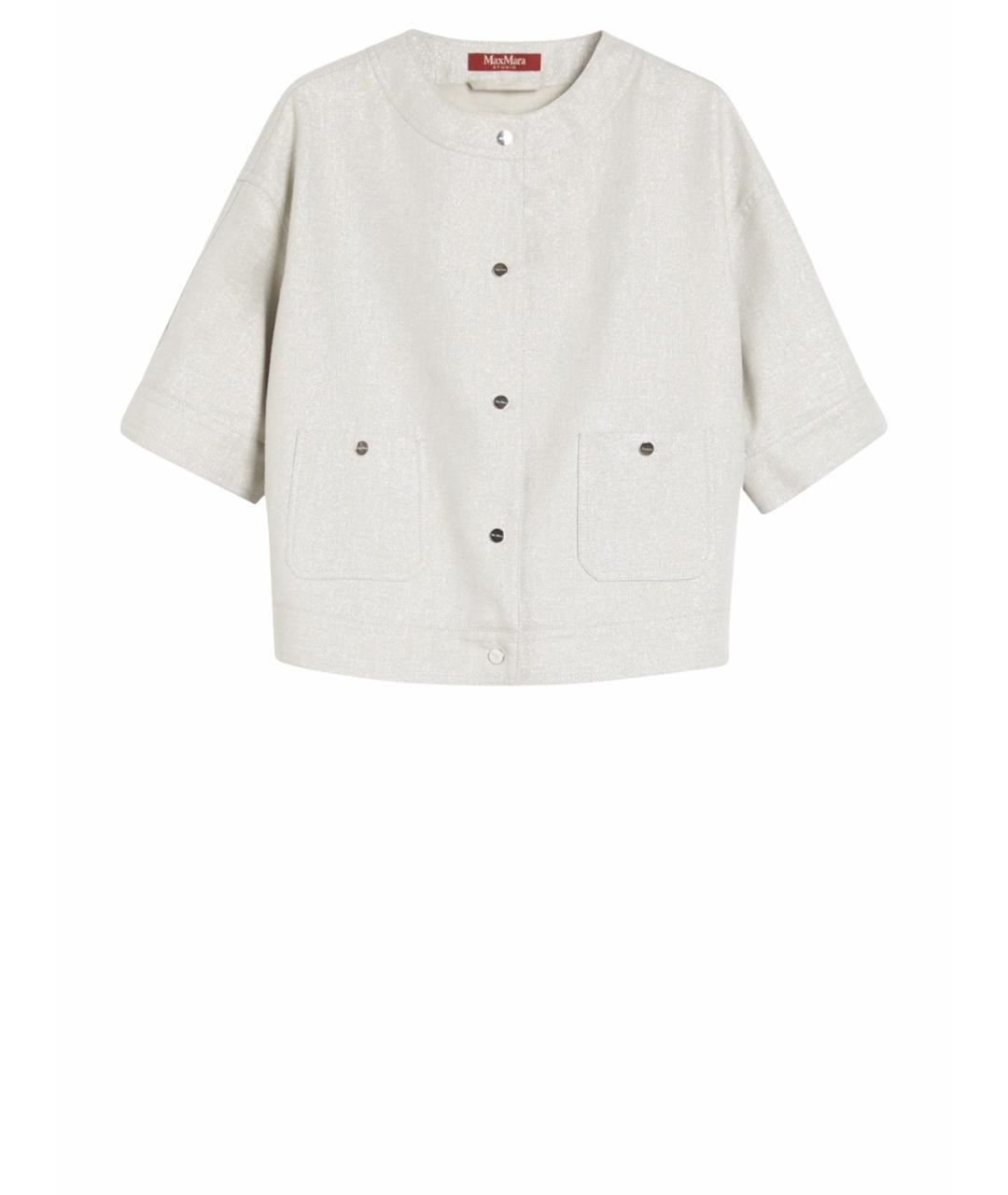 MAX MARA STUDIO Серая хлопковая куртка, фото 1