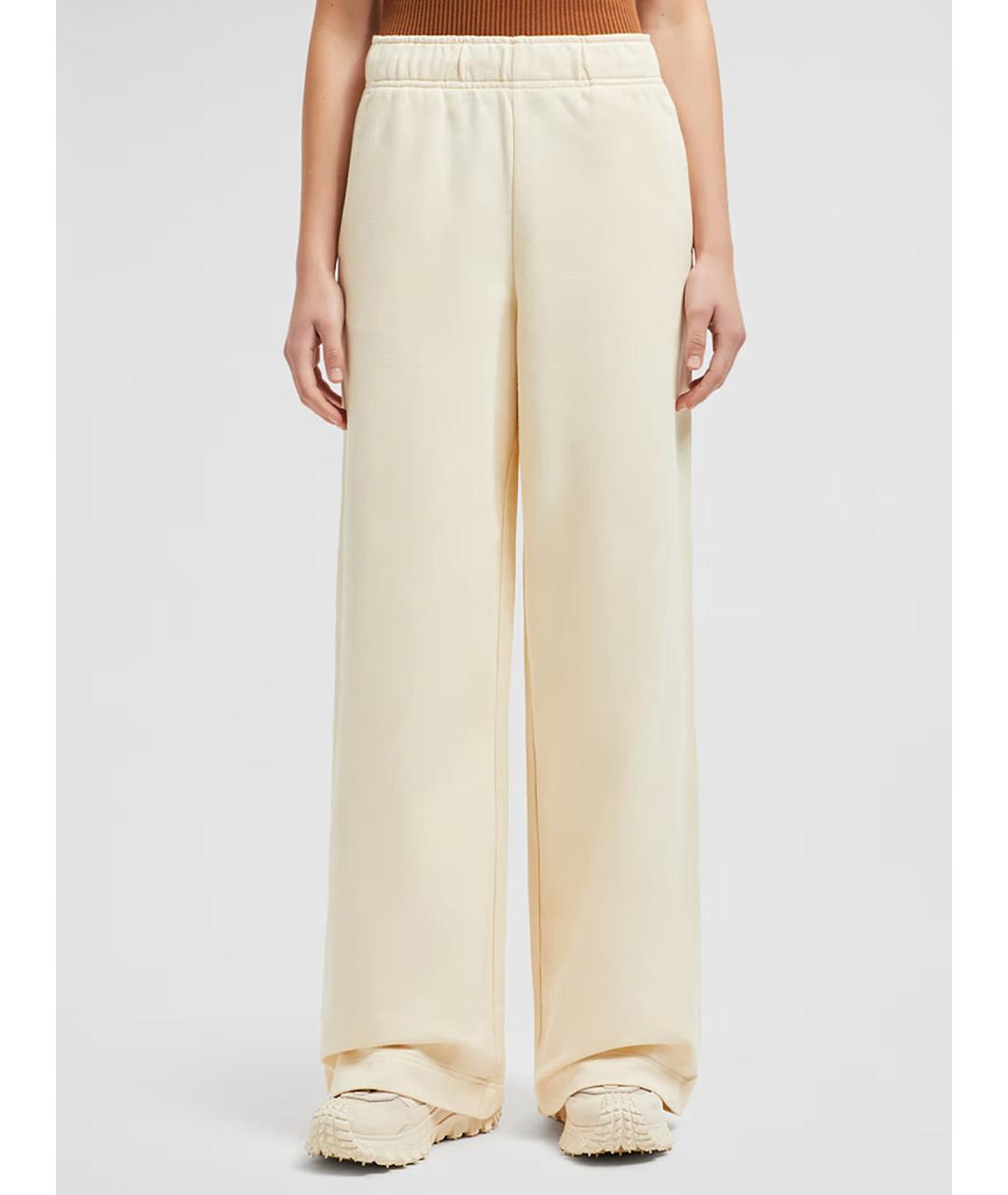 MONCLER Бежевые хлопковые прямые брюки, фото 3