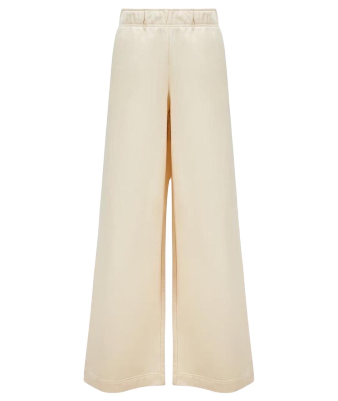 MONCLER Бежевые хлопковые прямые брюки, фото 1