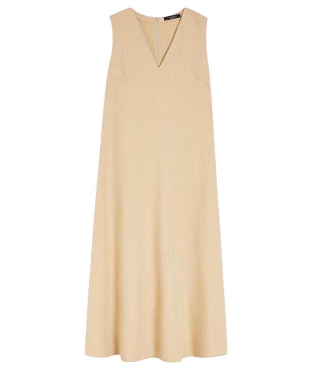 WEEKEND MAX MARA Бежевое вискозное повседневное платье, фото 1