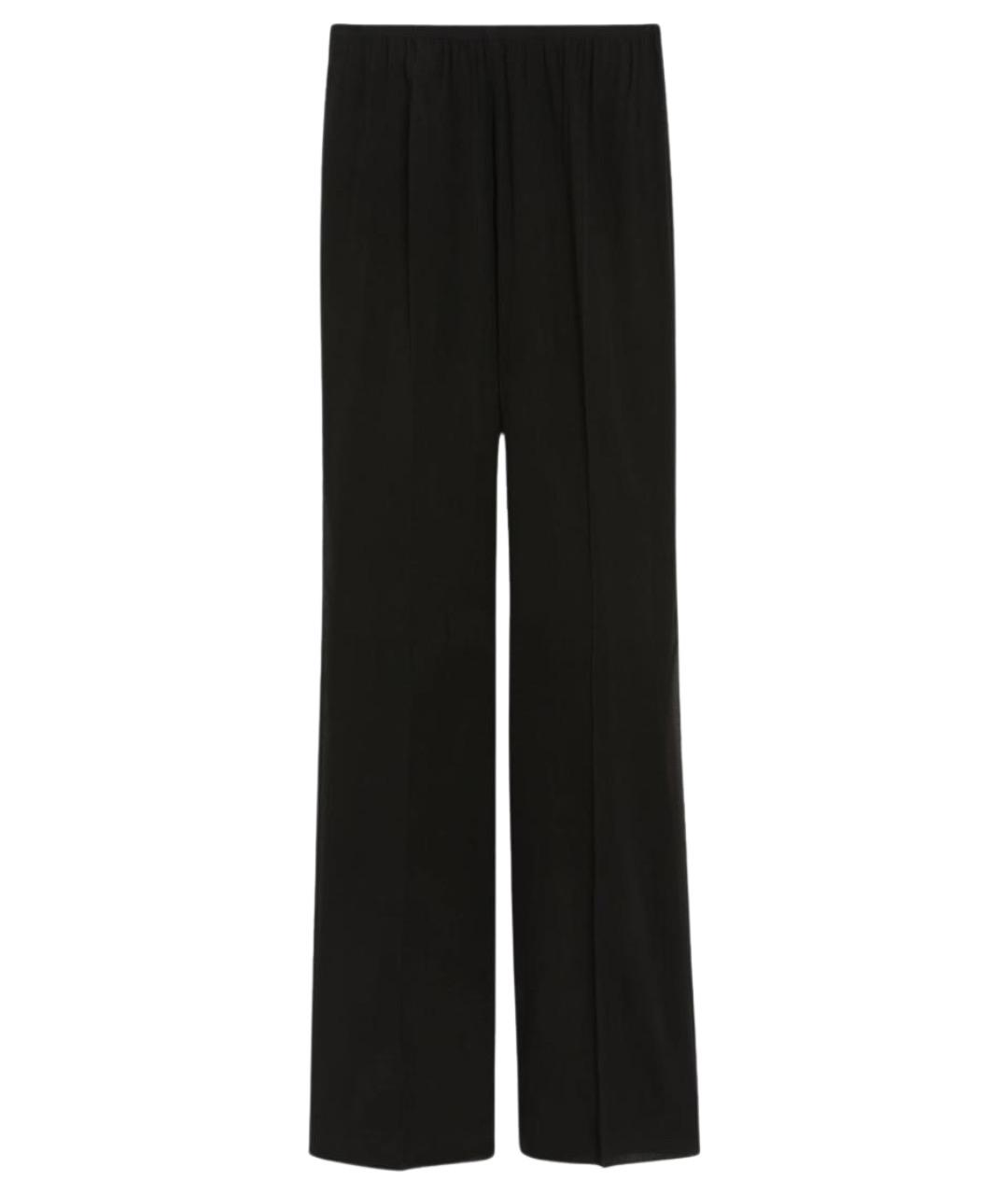 SPORTMAX Черные шелковые прямые брюки, фото 1