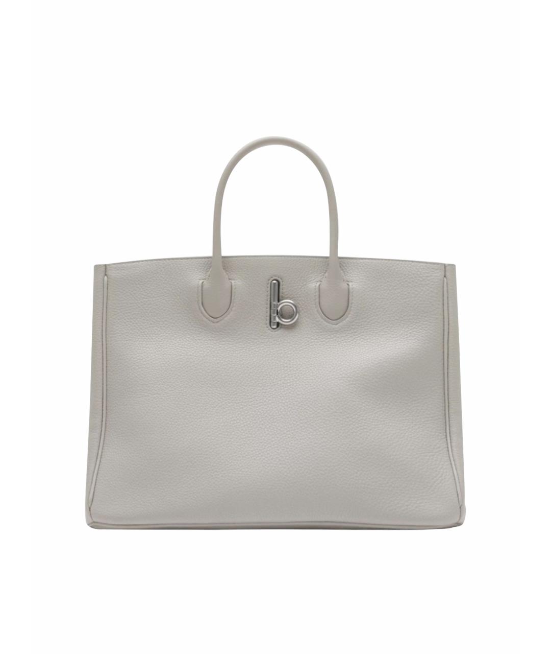 BURBERRY Серая кожаная сумка тоут, фото 1