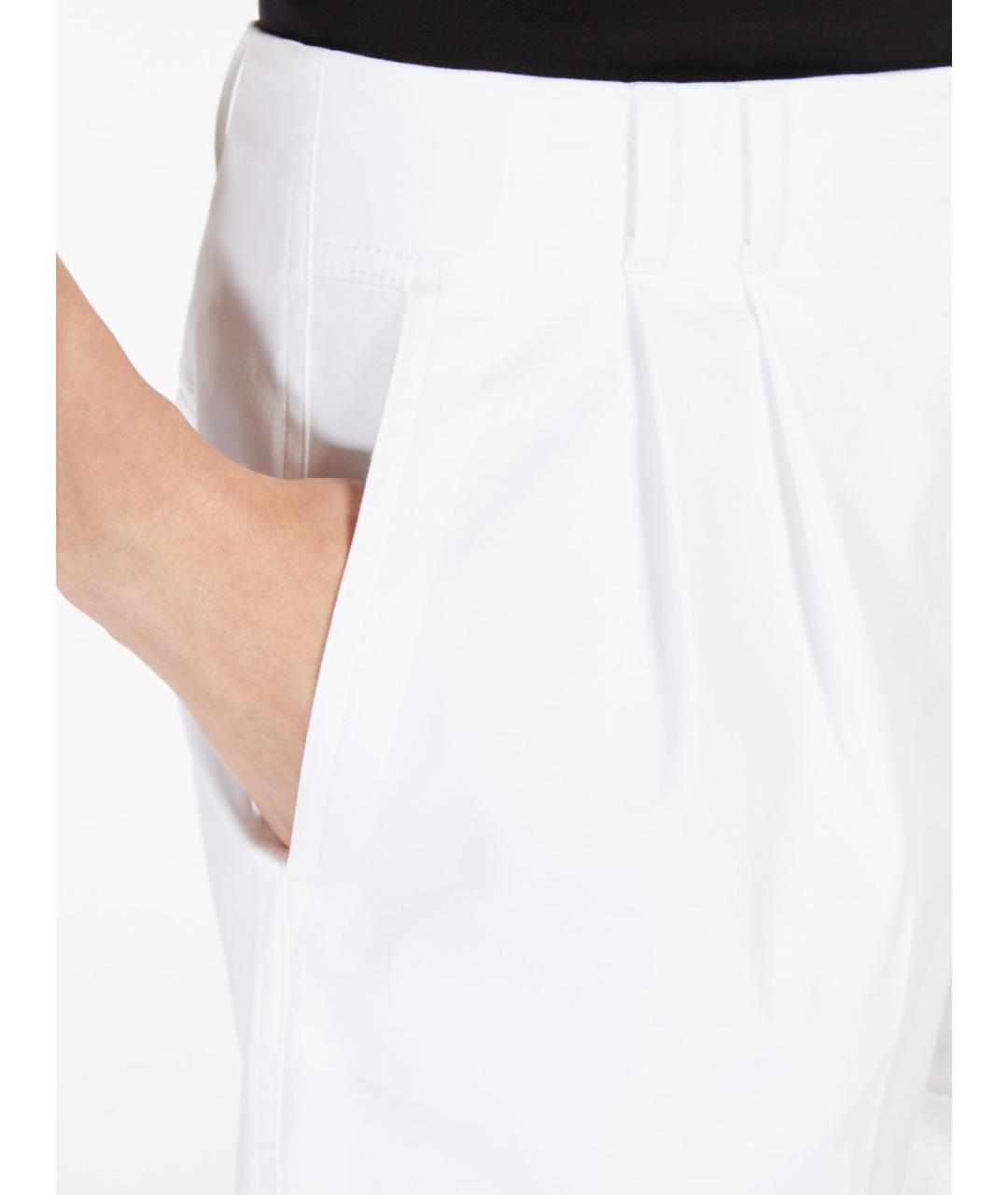 MAX MARA STUDIO Белые хлопковые шорты, фото 5