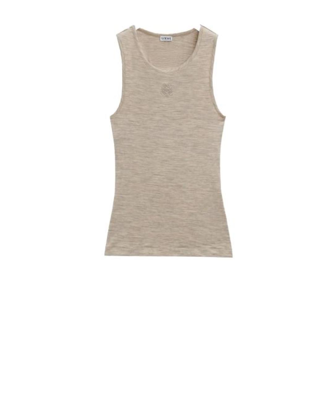 LOEWE Бежевая шерстяная майка, фото 1