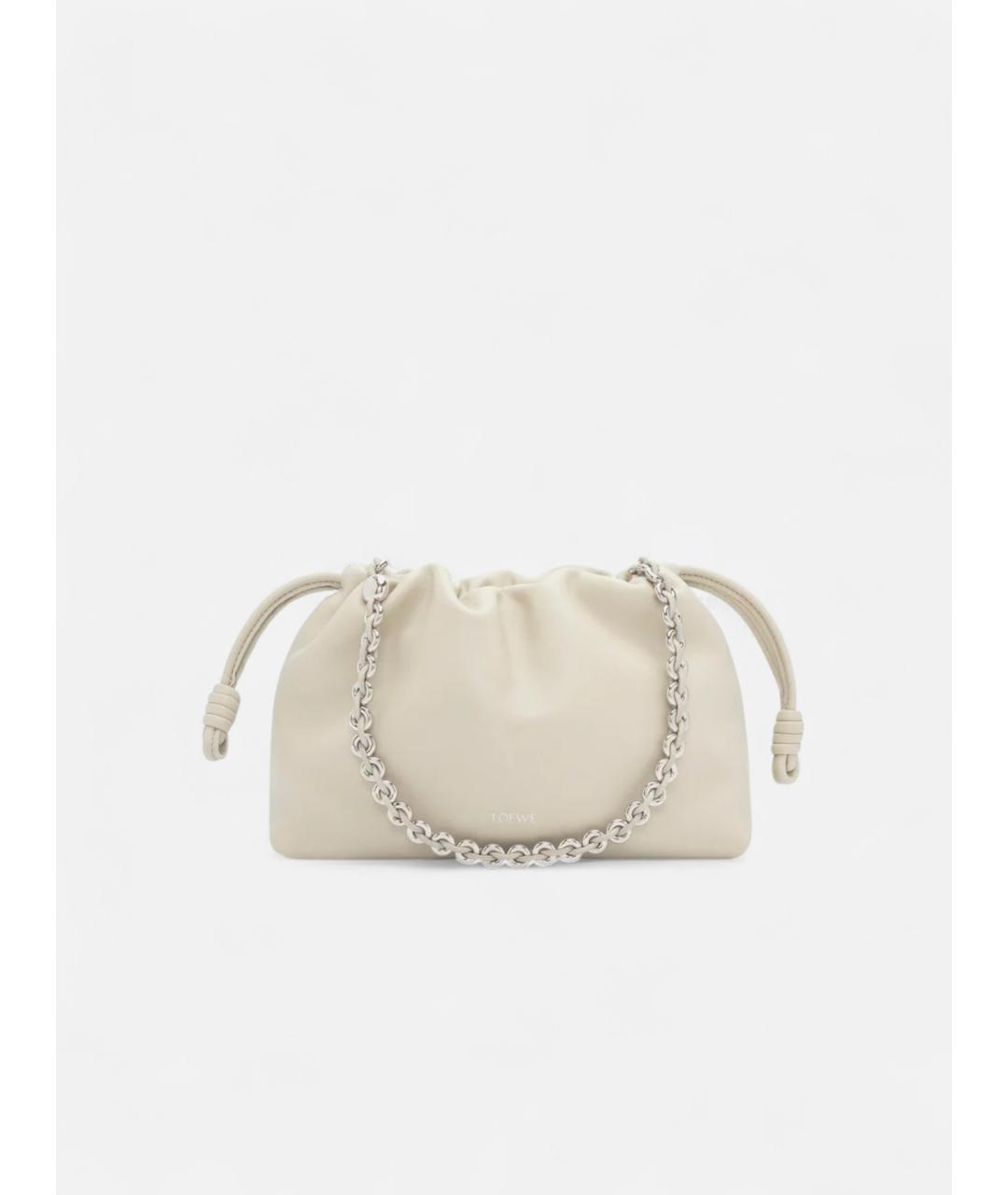 LOEWE Бежевая кожаная сумка через плечо, фото 4