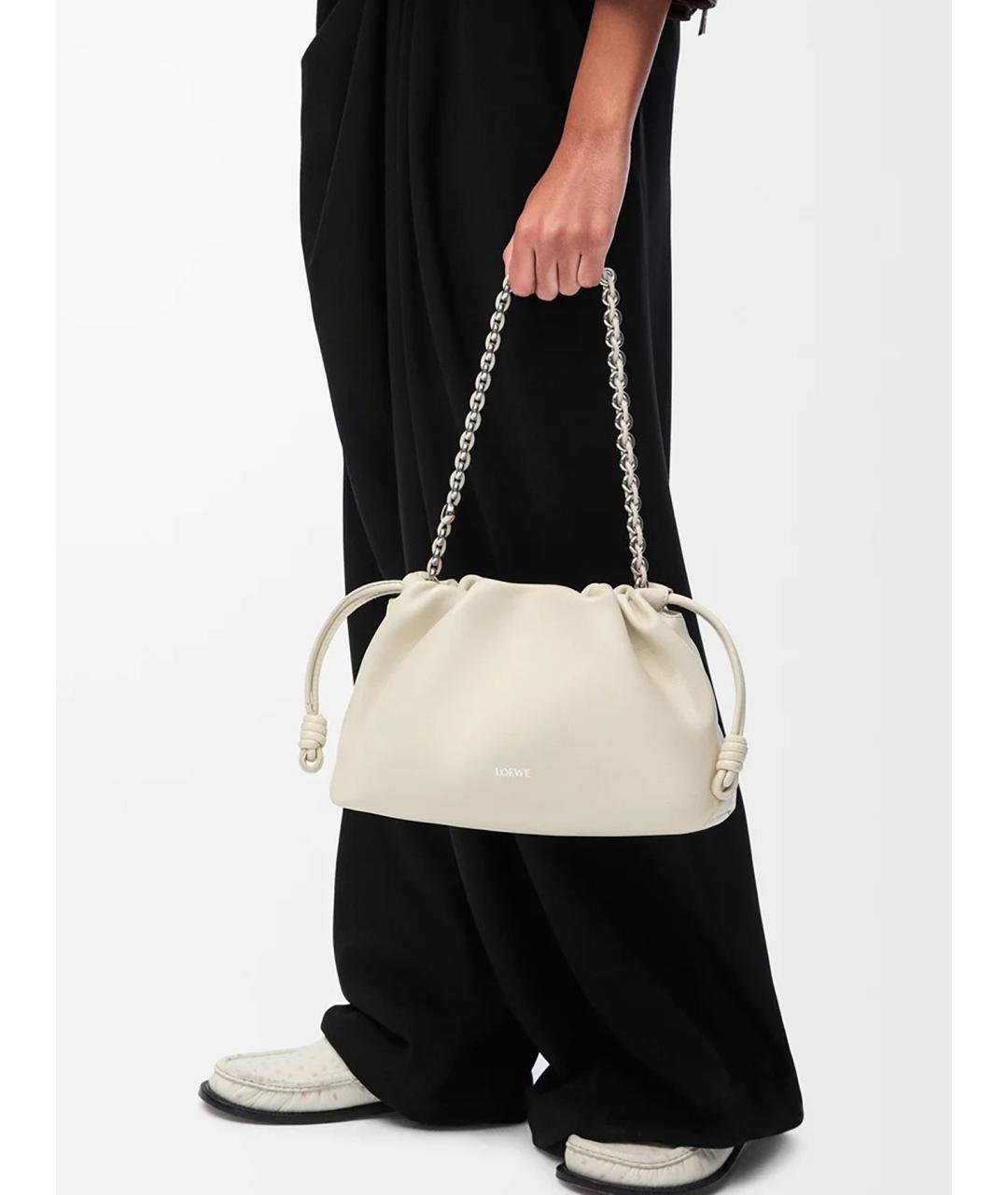 LOEWE Бежевая кожаная сумка через плечо, фото 2