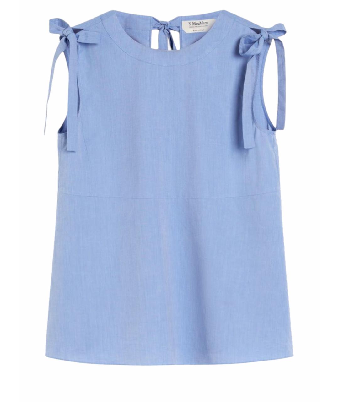 'S MAX MARA Голубая хлопковая футболка, фото 1