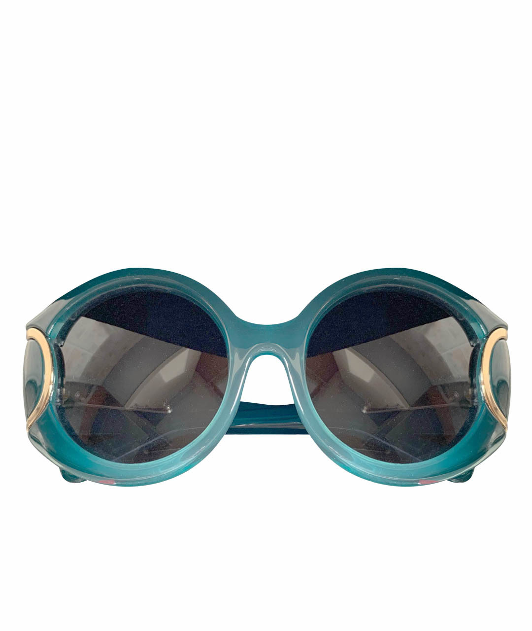 SALVATORE FERRAGAMO Бирюзовые пластиковые солнцезащитные очки, фото 1