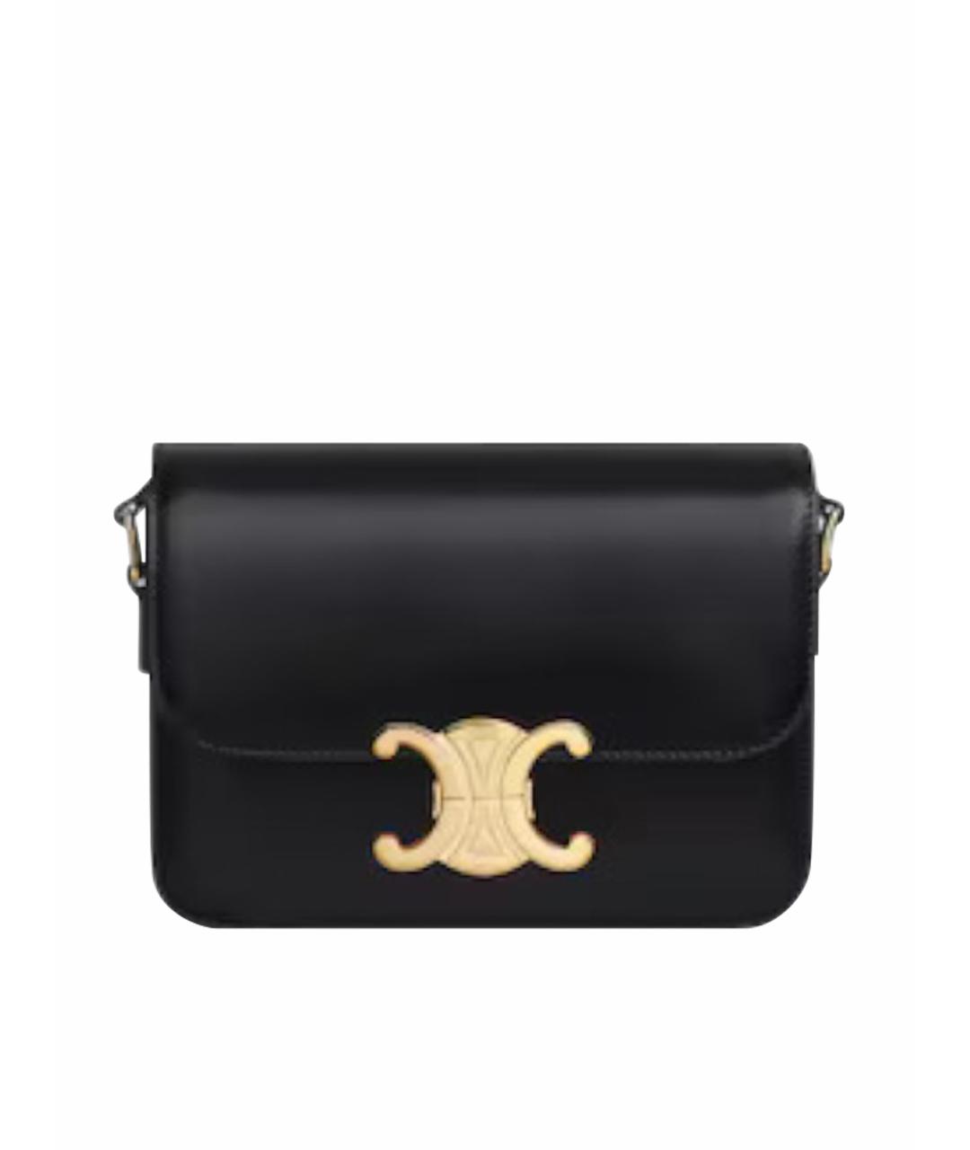 CELINE Черная кожаная сумка через плечо, фото 1