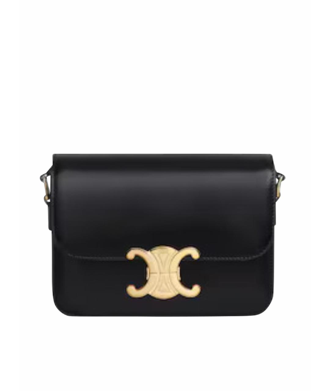 CELINE Черная кожаная сумка через плечо, фото 4