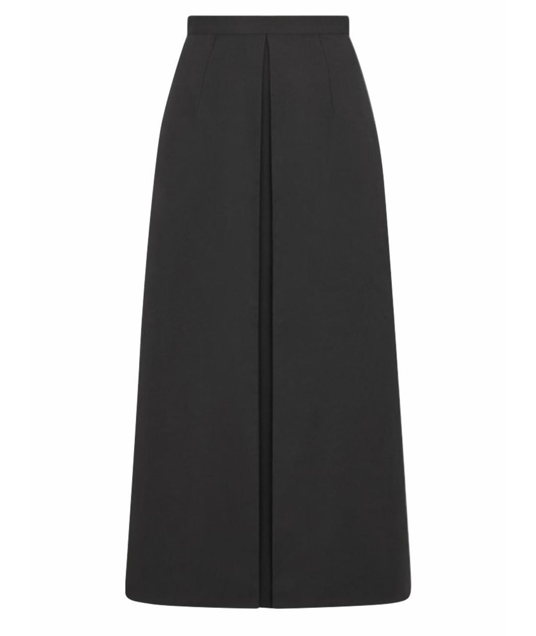 CHRISTIAN DIOR Черная шелковая юбка миди, фото 1