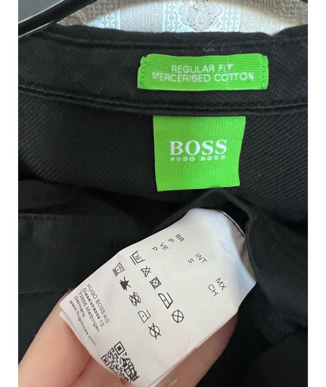 HUGO BOSS Черное поло с длинным рукавом, фото 3