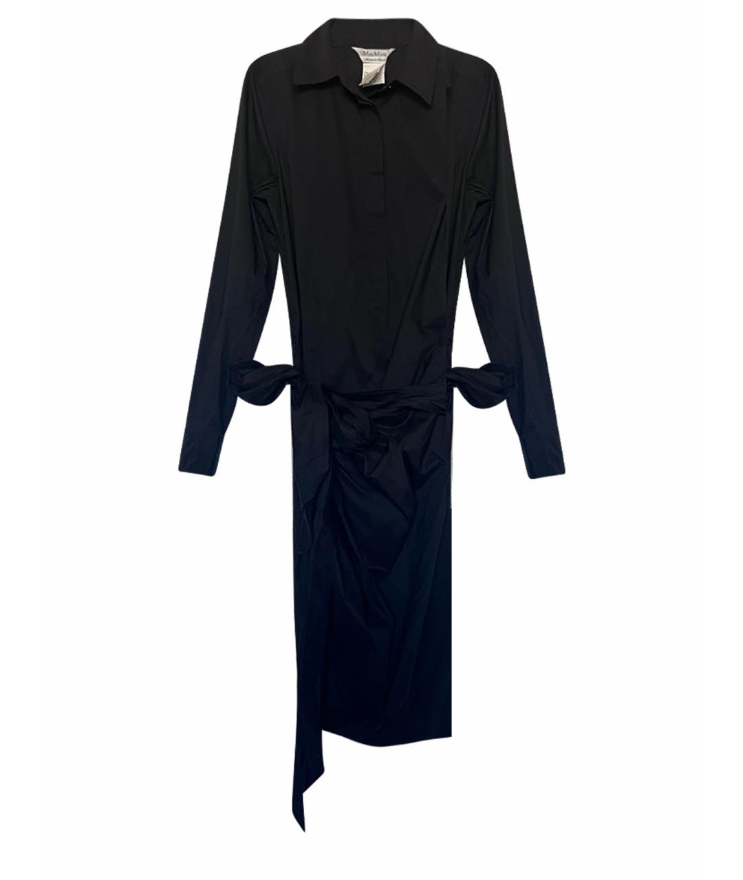 MAX MARA Черное хлопковое повседневное платье, фото 1