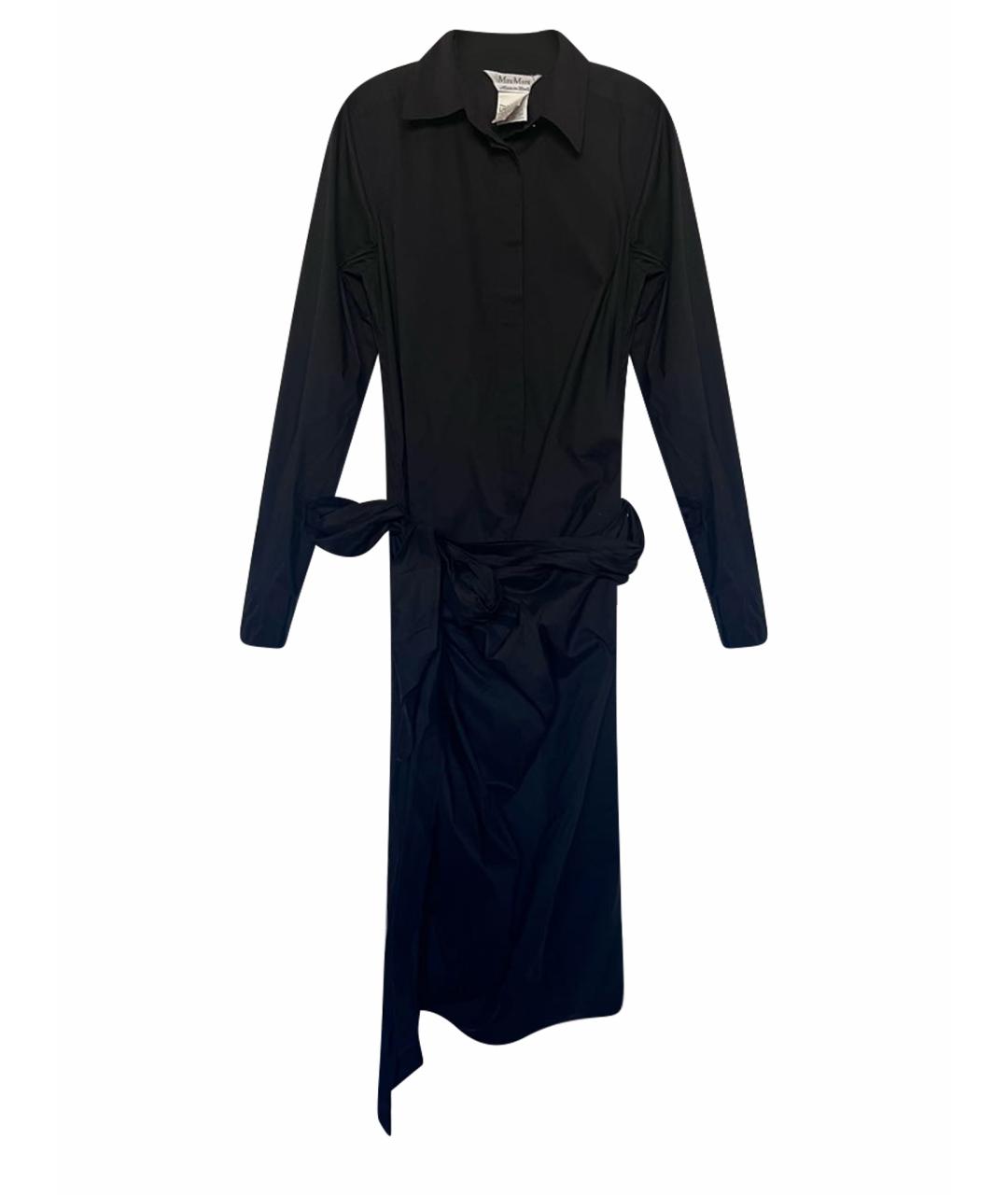 MAX MARA Черное хлопковое повседневное платье, фото 5