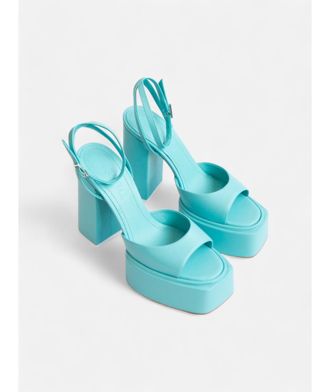 3JUIN Голубые кожаные босоножки, фото 2