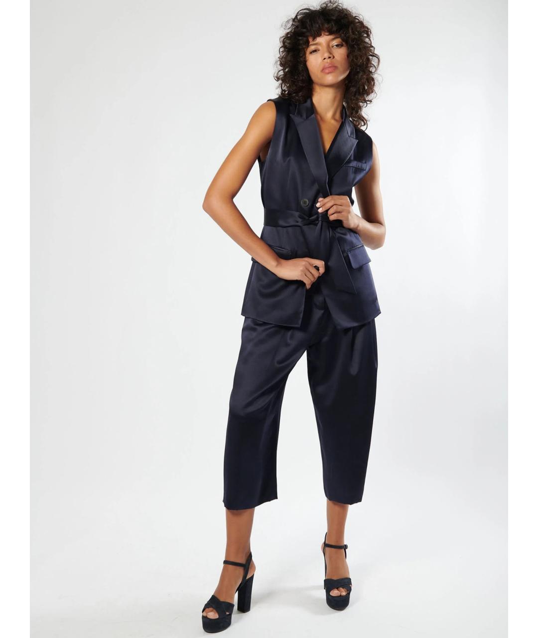 BARBARA BUI Темно-синий шелковый жилет, фото 2