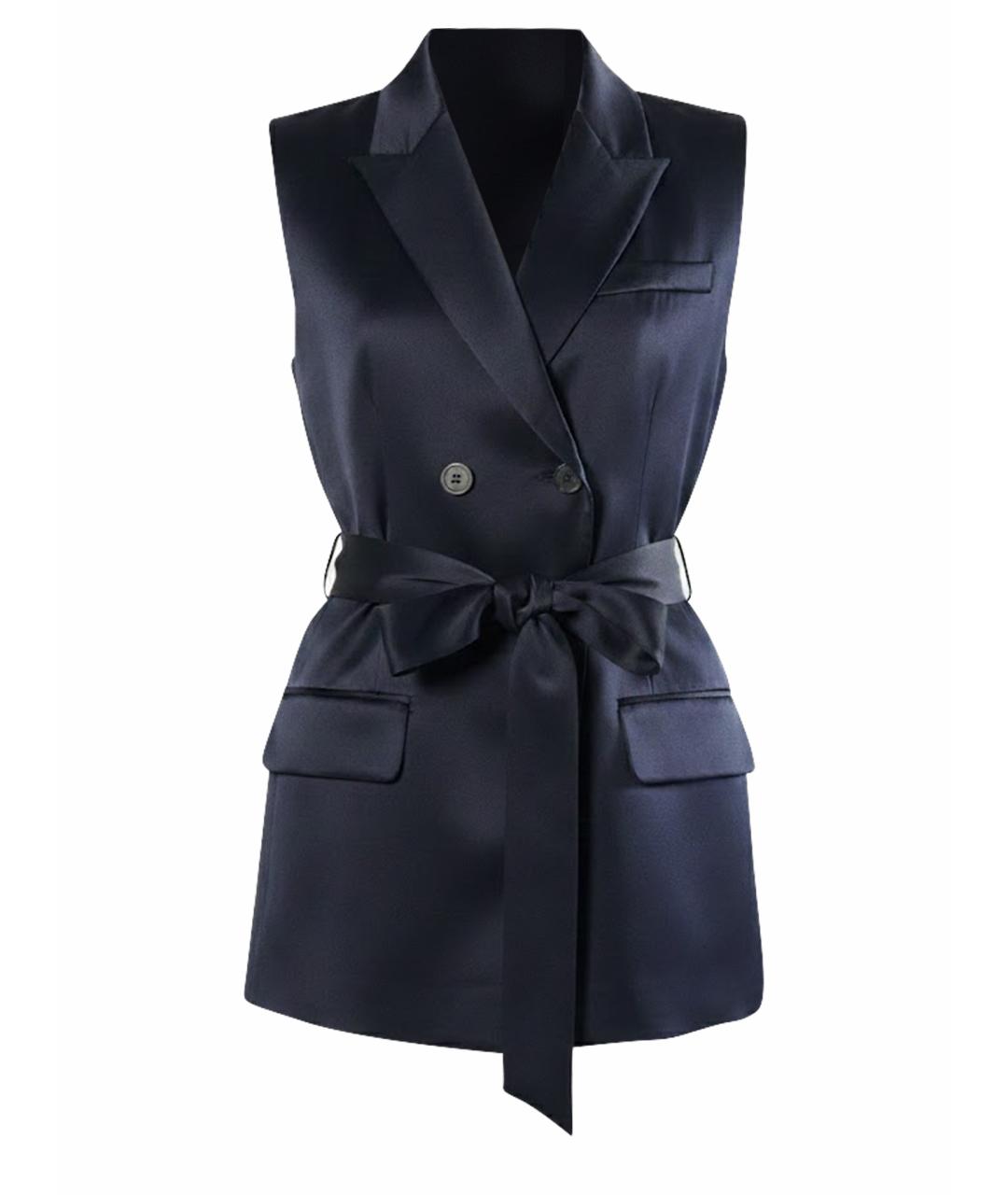 BARBARA BUI Темно-синий шелковый жилет, фото 1