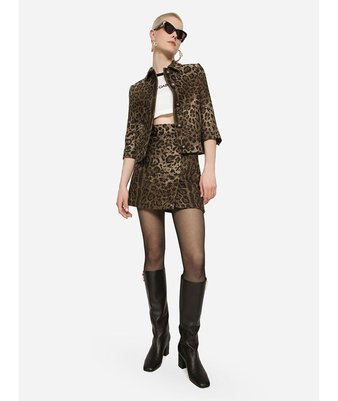 DOLCE&GABBANA Мульти шерстяная юбка мини, фото 2