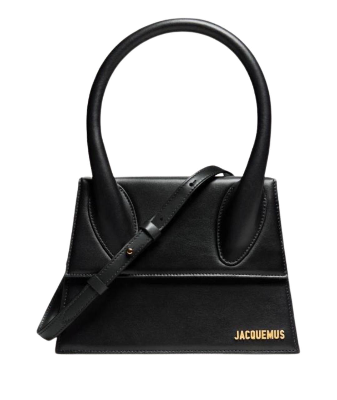 JACQUEMUS Черная кожаная сумка через плечо, фото 1