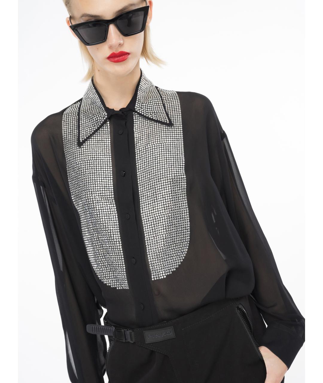 PINKO Черная вискозная рубашка, фото 3
