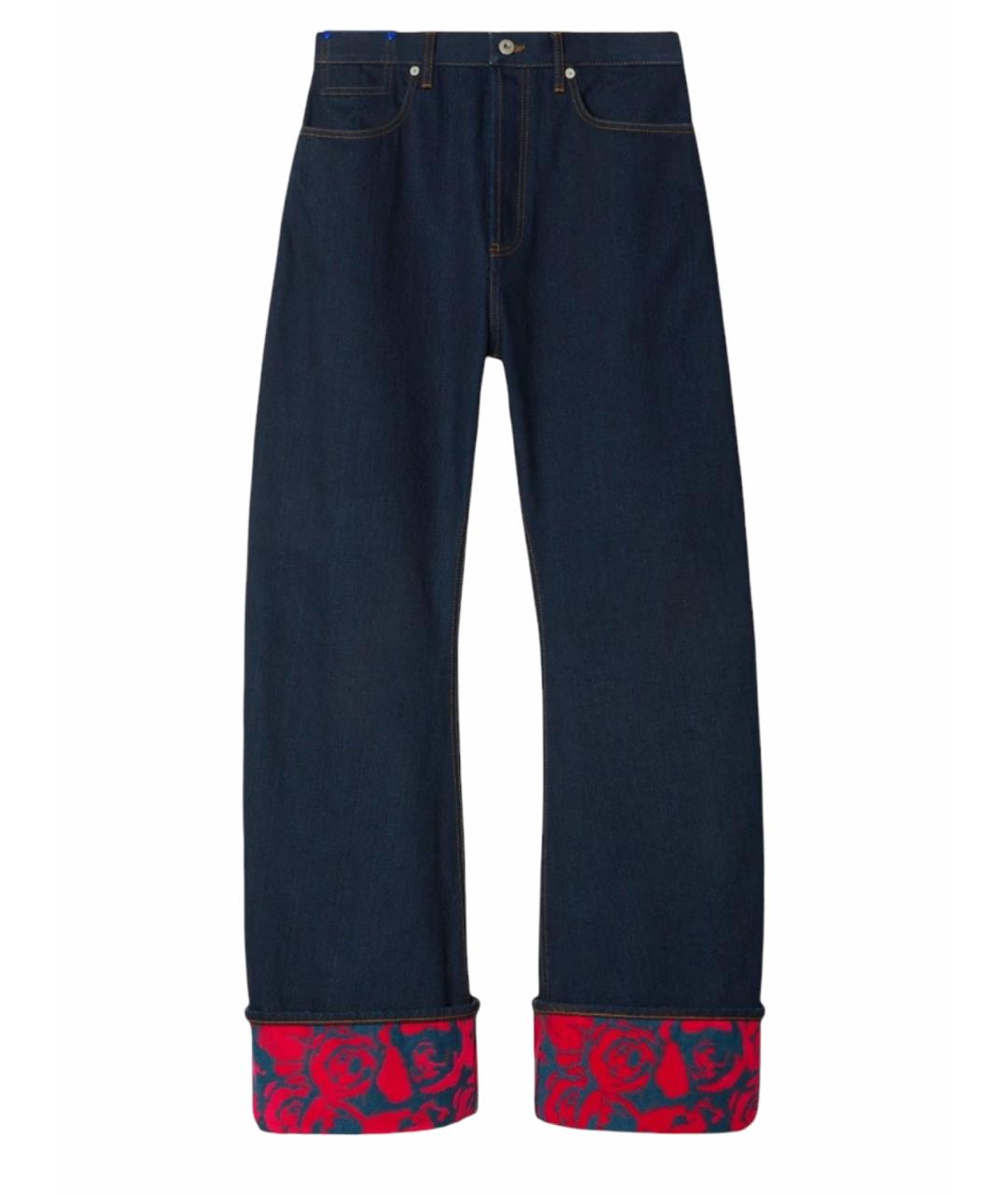 BURBERRY Синие хлопковые прямые джинсы, фото 1