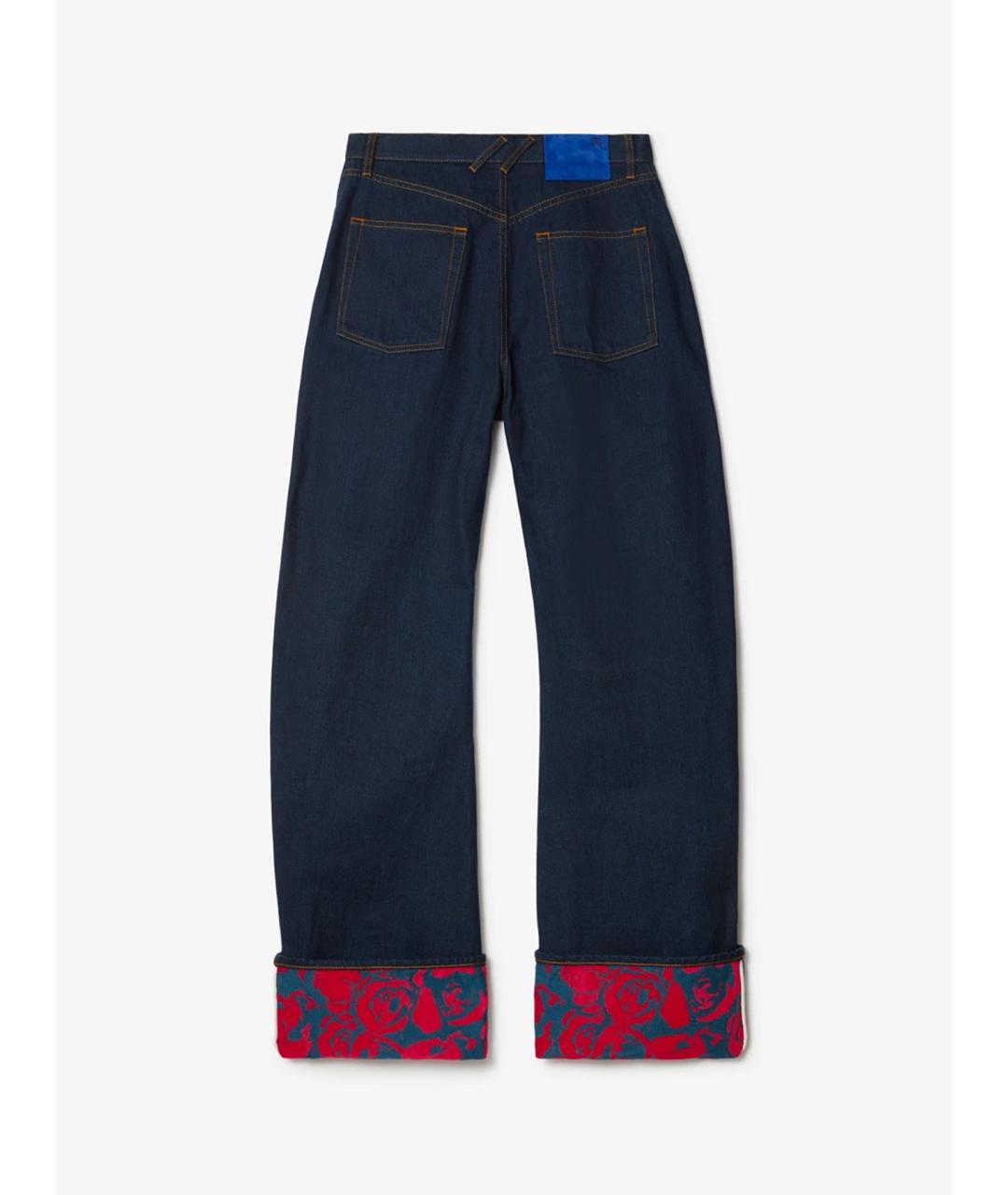 BURBERRY Синие хлопковые прямые джинсы, фото 3