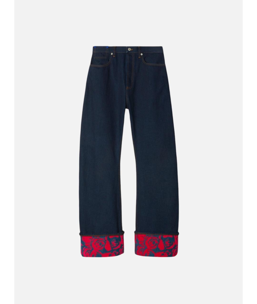 BURBERRY Синие хлопковые прямые джинсы, фото 4