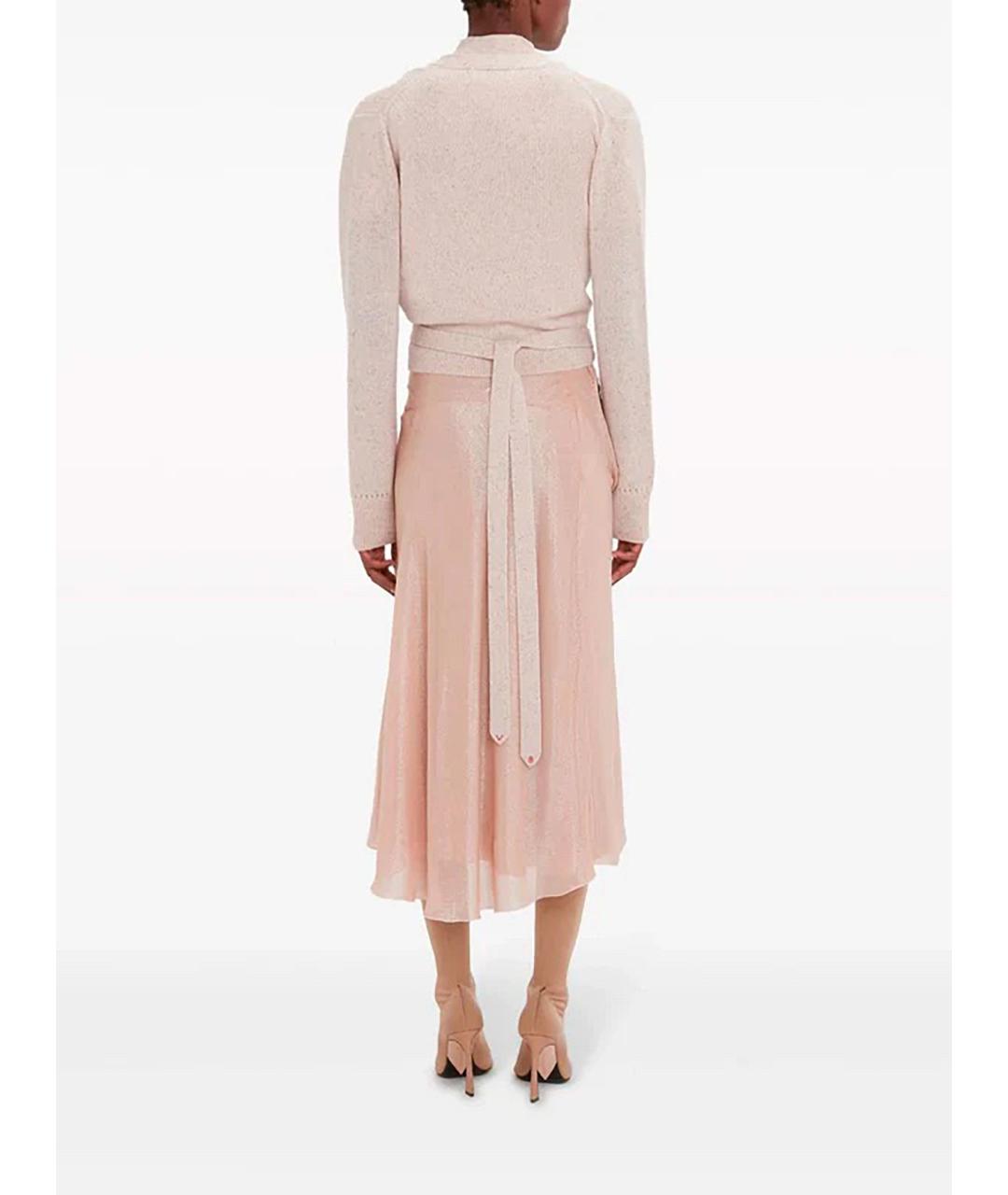 VICTORIA BECKHAM Розовая вискозная юбка миди, фото 4