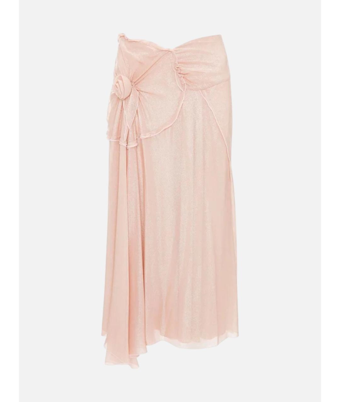 VICTORIA BECKHAM Розовая вискозная юбка миди, фото 1