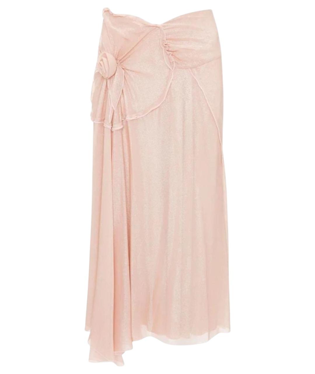 VICTORIA BECKHAM Розовая вискозная юбка миди, фото 1