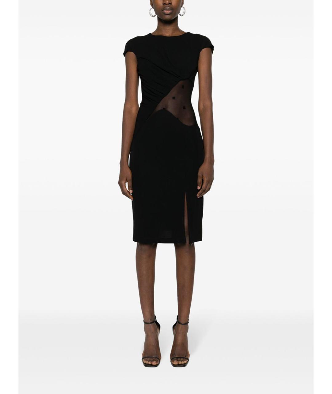 GIVENCHY Черное вискозное коктейльное платье, фото 2
