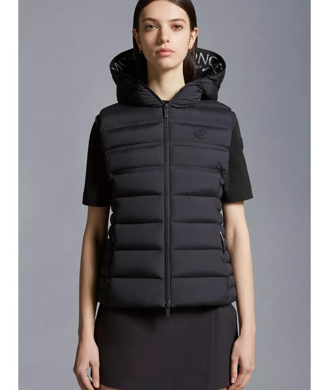 MONCLER Черный полиамидовый жилет, фото 2