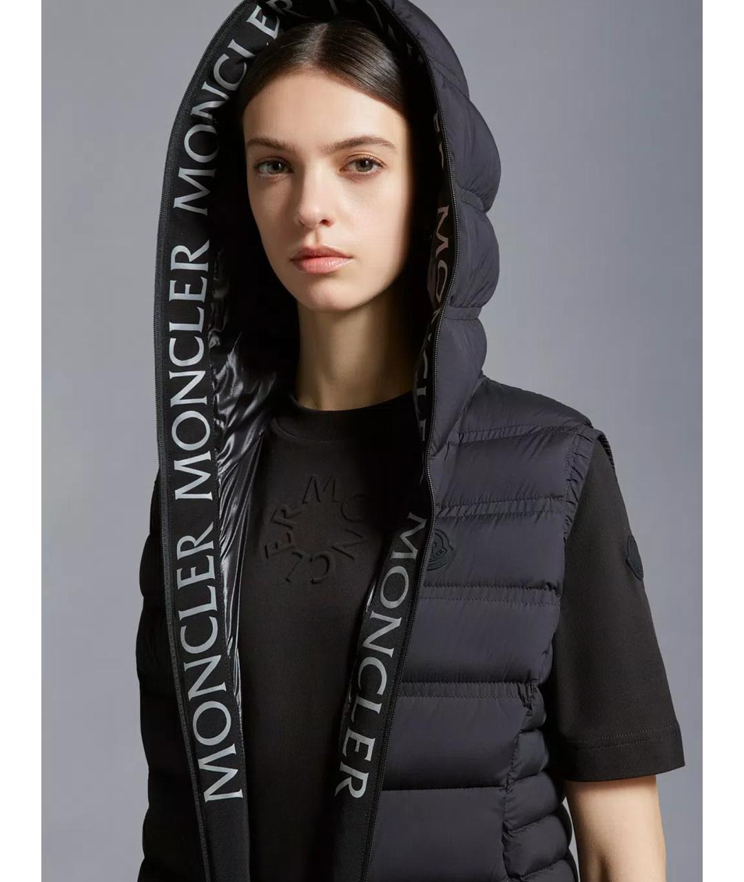 MONCLER Черный полиамидовый жилет, фото 3