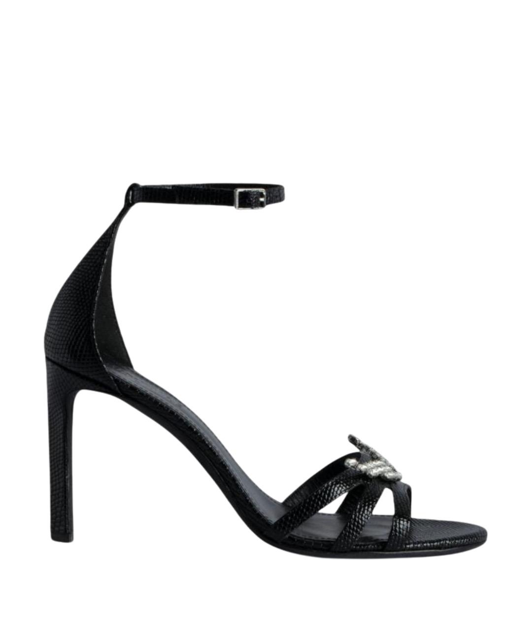 ZADIG & VOLTAIRE Черные кожаные босоножки, фото 1