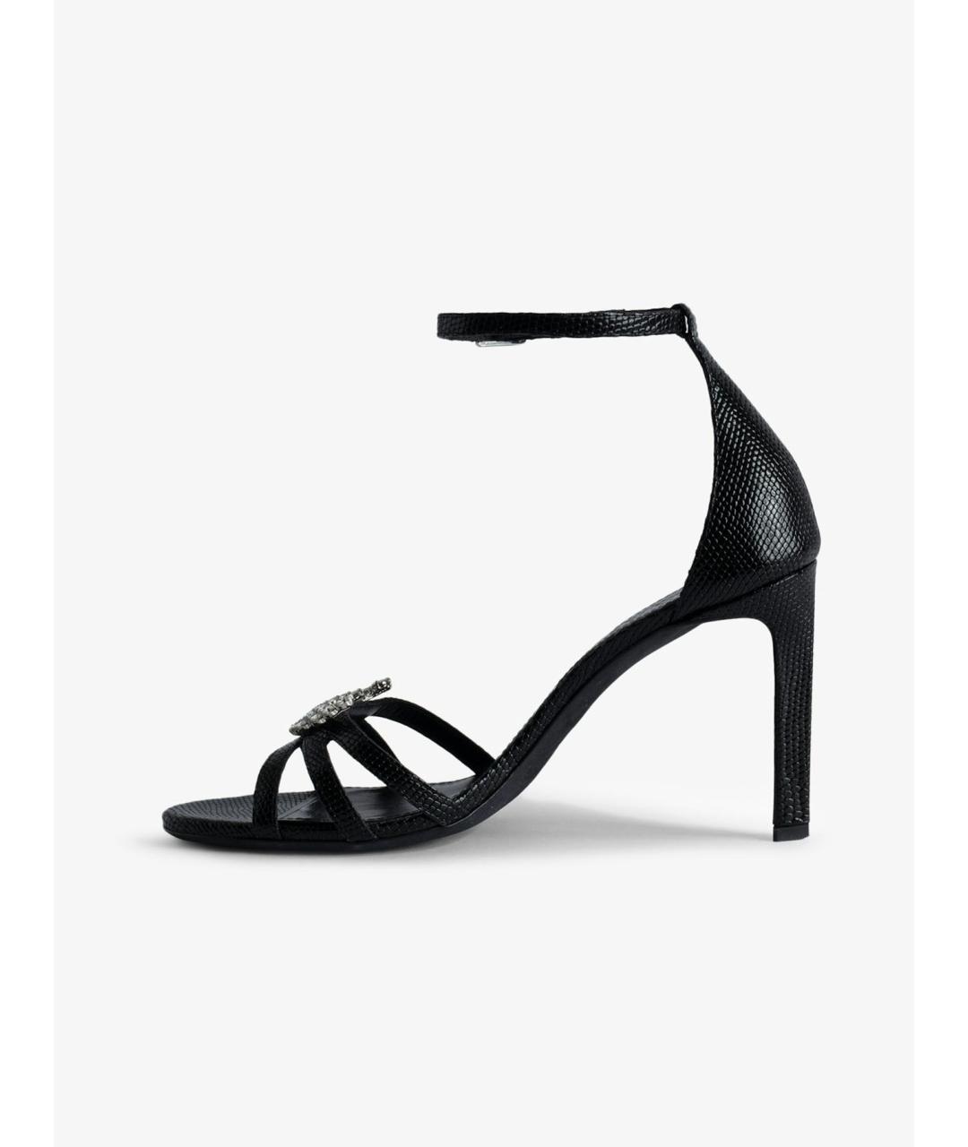 ZADIG & VOLTAIRE Черные кожаные босоножки, фото 3