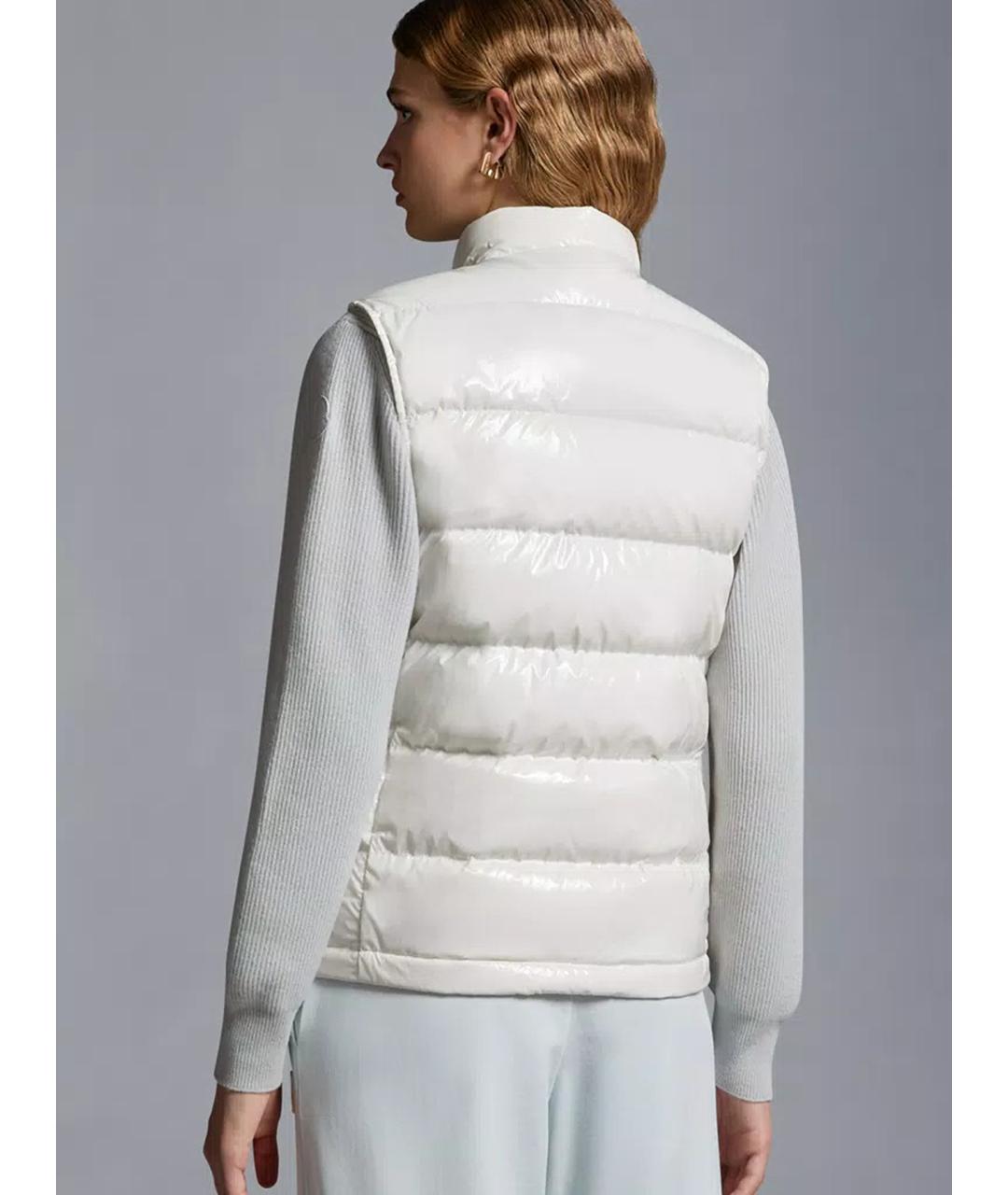 MONCLER Белый полиамидовый жилет, фото 4