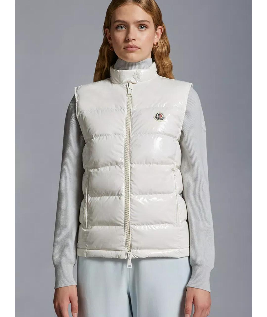 MONCLER Белый полиамидовый жилет, фото 3