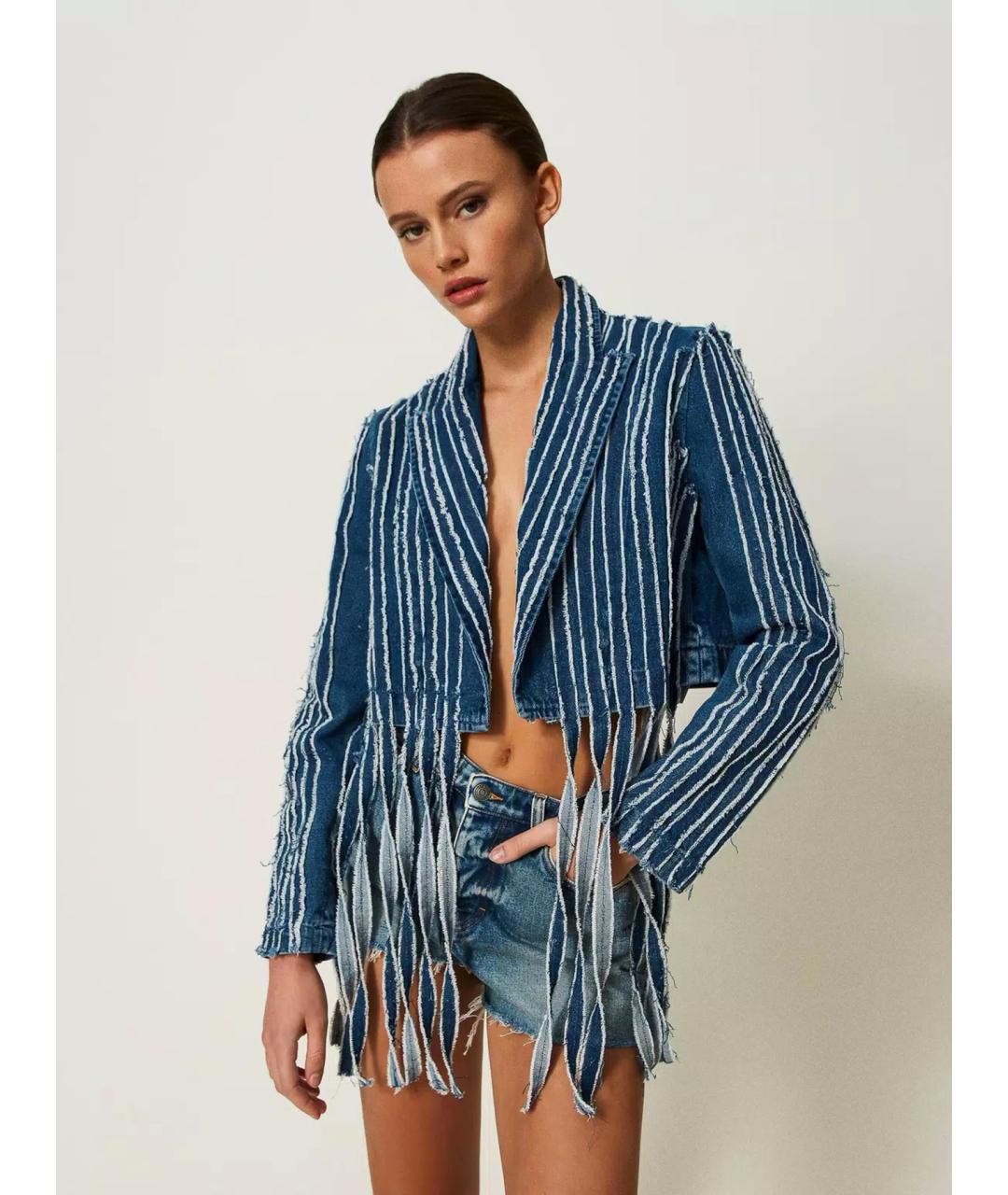 TWIN-SET Синяя хлопковая куртка, фото 2