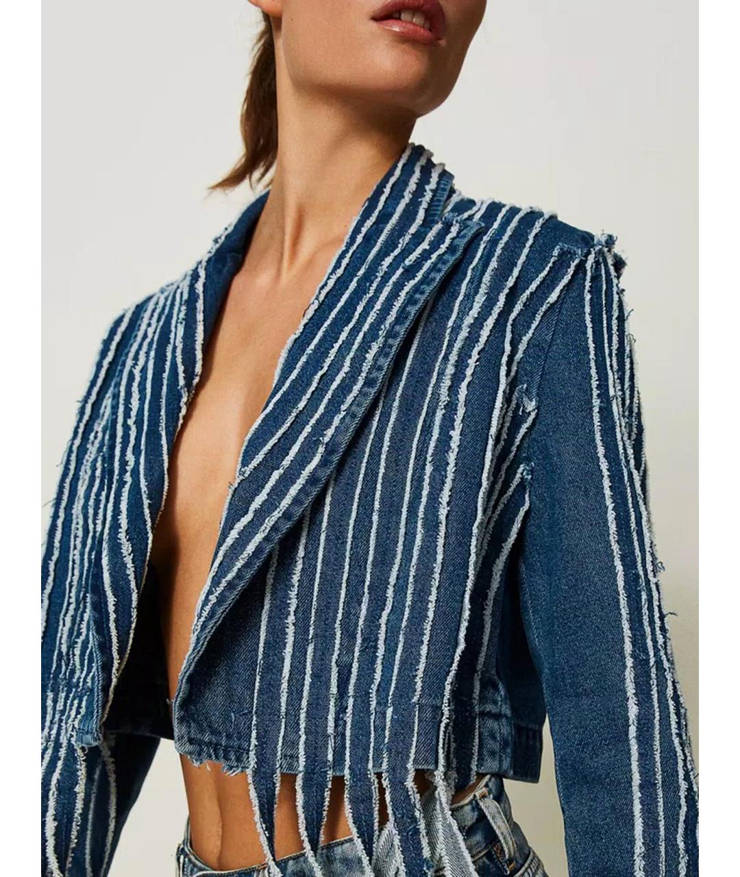 TWIN-SET Синяя хлопковая куртка, фото 4