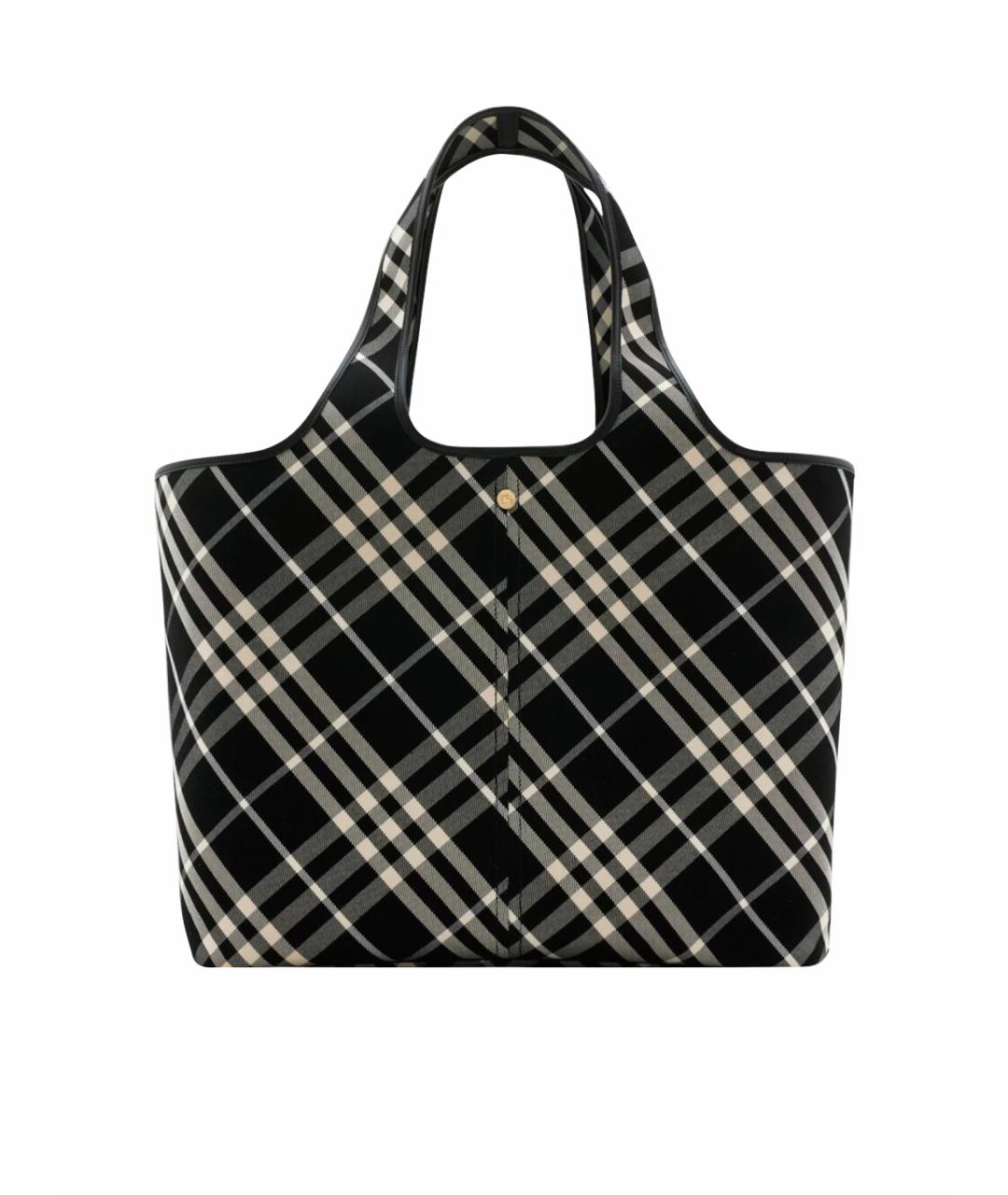 BURBERRY Черная тканевая сумка тоут, фото 1