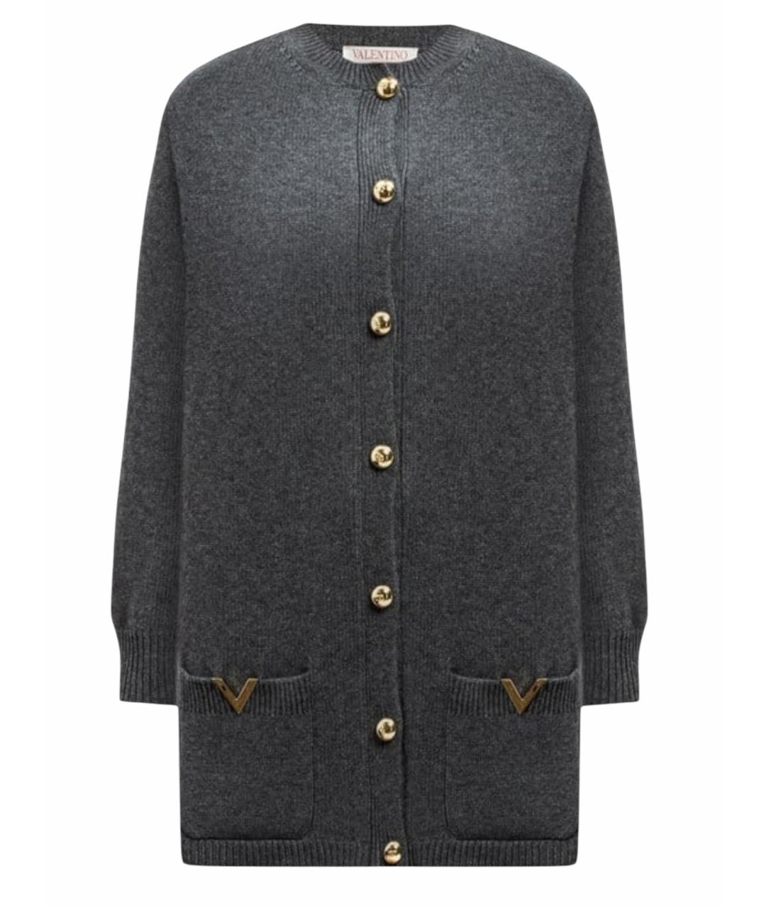 VALENTINO Серый шерстяной кардиган, фото 1