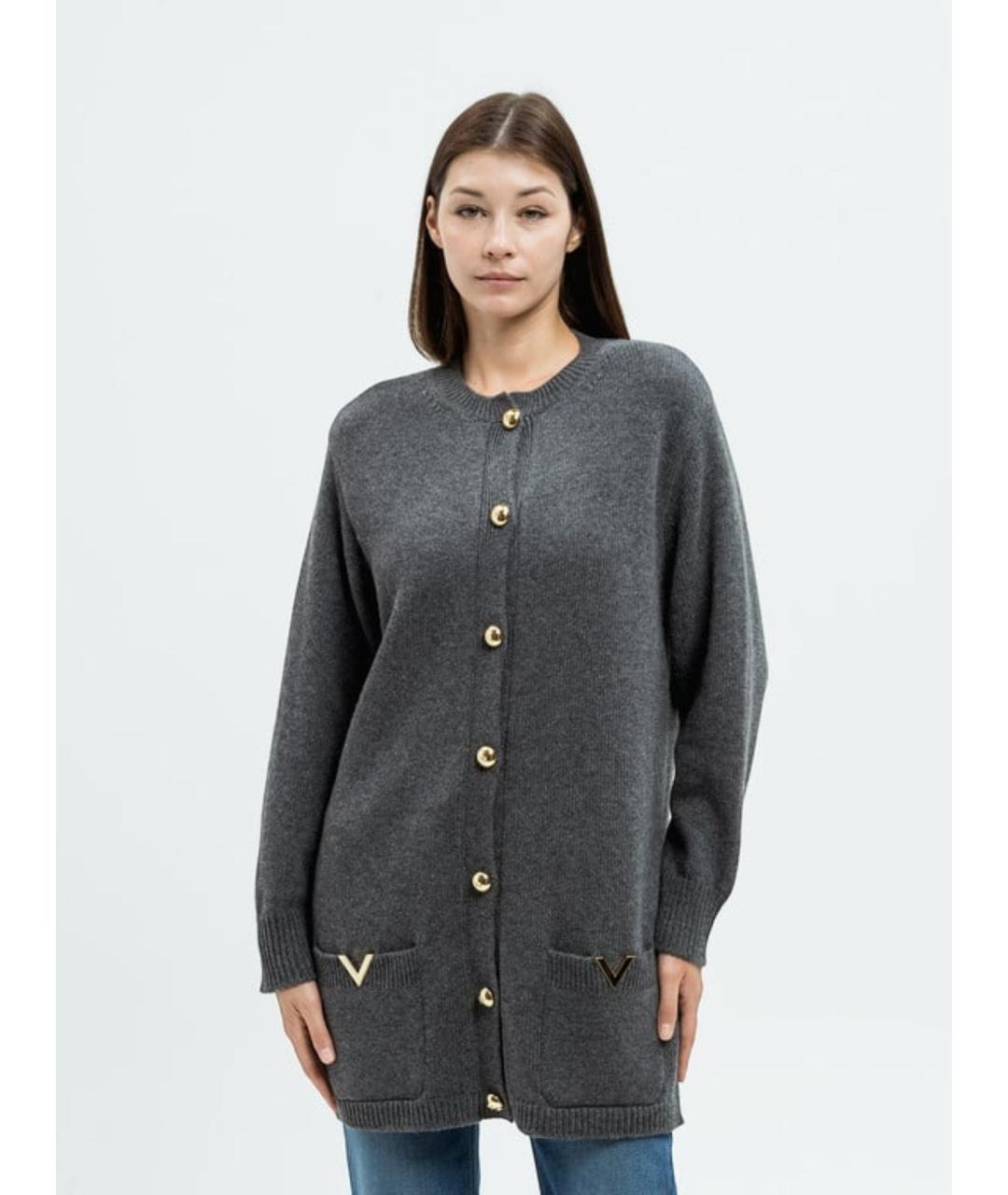VALENTINO Серый шерстяной кардиган, фото 2