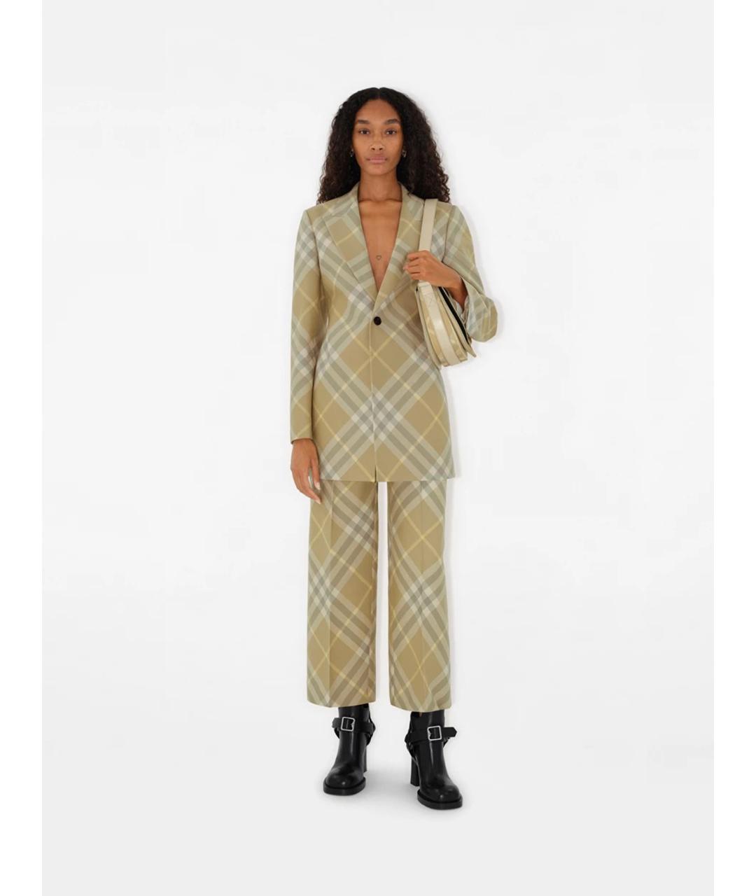 BURBERRY Мульти шерстяные прямые брюки, фото 2